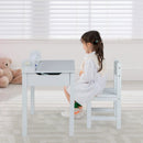 Wooden Kids Table and Chair Set with Storage and Paper Roll Holder by LJGDeals
