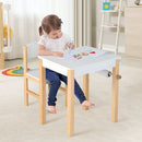 Kids Art Table and Chair Set with Drawer Paper Roll and 2 Markers-White by LJGDeals