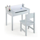 Wooden Kids Table and Chair Set with Storage and Paper Roll Holder by LJGDeals