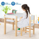 Kids Art Table and Chair Set with Drawer Paper Roll and 2 Markers-White by LJGDeals