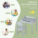 Wooden Kids Table and Chair Set with Storage and Paper Roll Holder by LJGDeals