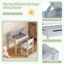 Wooden Kids Table and Chair Set with Storage and Paper Roll Holder by LJGDeals