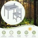 Wooden Kids Table and Chair Set with Storage and Paper Roll Holder by LJGDeals