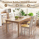 Wooden Kitchen Dining Chair Set of 2 with Rubber Wood Frame-Natural by LJGDeals