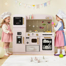Wooden Kids Kitchen Playset with Chalkboard Ice Maker Sink Lighted Microwave by LJGDeals
