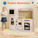 Wooden Kids Kitchen Playset with Chalkboard Ice Maker Sink Lighted Microwave by LJGDeals