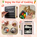 Wooden Kids Kitchen Playset with Chalkboard Ice Maker Sink Lighted Microwave by LJGDeals