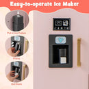 Wooden Kids Kitchen Playset with Chalkboard Ice Maker Sink Lighted Microwave by LJGDeals