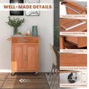 Wooden Kitchen Rolling Storage Cabinet with Stainless Steel Top by LJGDeals