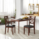 Set of 2 Wooden Kitchen Dining Chair with Padded Seat and Rubber Wood Legs-Black by LJGDeals