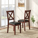 Set of 2 Wooden Kitchen Dining Chair with Padded Seat and Rubber Wood Legs-Black by LJGDeals