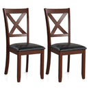 Set of 2 Wooden Kitchen Dining Chair with Padded Seat and Rubber Wood Legs-Black by LJGDeals