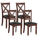 Set of 2 Wooden Kitchen Dining Chair with Padded Seat and Rubber Wood Legs-Black by LJGDeals