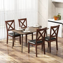Set of 2 Wooden Kitchen Dining Chair with Padded Seat and Rubber Wood Legs-Black by LJGDeals