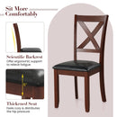 Set of 2 Wooden Kitchen Dining Chair with Padded Seat and Rubber Wood Legs-Black by LJGDeals