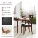Set of 2 Wooden Kitchen Dining Chair with Padded Seat and Rubber Wood Legs-Black by LJGDeals