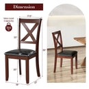 Set of 2 Wooden Kitchen Dining Chair with Padded Seat and Rubber Wood Legs-Black by LJGDeals