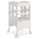 Folding Wooden Step Stool with Lockable Safety Rail for Toddler 3+ by LJGDeals