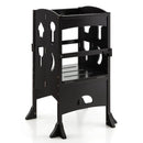 Folding Wooden Step Stool with Lockable Safety Rail for Toddler 3+ by LJGDeals