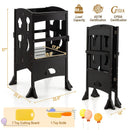 Folding Wooden Step Stool with Lockable Safety Rail for Toddler 3+ by LJGDeals