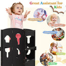Folding Wooden Step Stool with Lockable Safety Rail for Toddler 3+ by LJGDeals