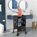 Folding Wooden Step Stool with Lockable Safety Rail for Toddler 3+ by LJGDeals