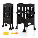 Folding Wooden Step Stool with Lockable Safety Rail for Toddler 3+ by LJGDeals