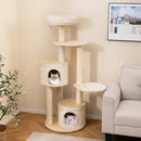 Wooden Kitten Tower with Sisal Scratching Posts and 2 Condos-Natural by LJGDeals