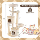 Wooden Kitten Tower with Sisal Scratching Posts and 2 Condos-Natural by LJGDeals