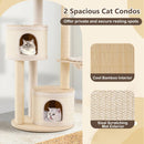 Wooden Kitten Tower with Sisal Scratching Posts and 2 Condos-Natural by LJGDeals