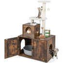 Cat Tree with Litter Box Enclosure with Cat Condo by DirectDeals