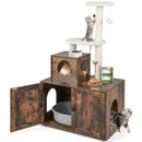 Cat Tree with Litter Box Enclosure with Cat Condo by LJGDeals
