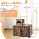 Cat Tree with Litter Box Enclosure with Cat Condo by LJGDeals