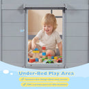 Wooden Low Kids Loft Bed with LED Lights and 2 Doors