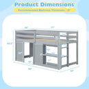 Wooden Low Kids Loft Bed with LED Lights and 2 Doors by LJGDeals