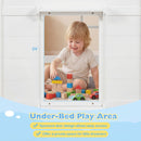 Wooden Low Kids Loft Bed with LED Lights and 2 Doors