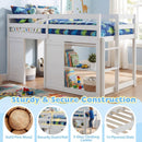 Wooden Low Kids Loft Bed with LED Lights and 2 Doors by LJGDeals
