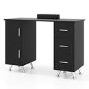 Wooden Manicure Table Nail Desk with Drawers Wrist Rest