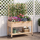 Wooden Mobile Raised Garden Bed on Wheels with Trellis by DirectDeals