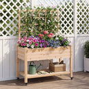 Wooden Mobile Raised Garden Bed on Wheels with Trellis by LJGDeals