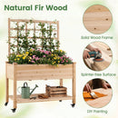 Wooden Mobile Raised Garden Bed on Wheels with Trellis by LJGDeals