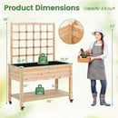 Wooden Mobile Raised Garden Bed on Wheels with Trellis by LJGDeals