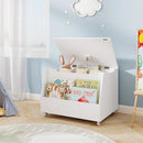 Wooden Mobile Toy Storage Organizer with Bookshelf and Lockable Wheels by LJGDeals