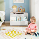 Wooden Mobile Toy Storage Organizer with Bookshelf and Lockable Wheels by LJGDeals