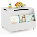 Wooden Mobile Toy Storage Organizer with Bookshelf and Lockable Wheels by LJGDeals