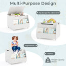 Wooden Mobile Toy Storage Organizer with Bookshelf and Lockable Wheels
