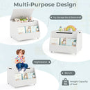 Wooden Mobile Toy Storage Organizer with Bookshelf and Lockable Wheels by LJGDeals