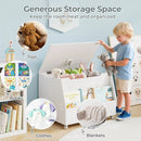 Wooden Mobile Toy Storage Organizer with Bookshelf and Lockable Wheels by LJGDeals