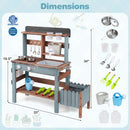 Wooden Mud Kitchen Set with Running Water Faucet Tank by LJGDeals