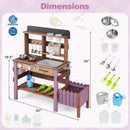 Wooden Mud Kitchen Set with Running Water Faucet Tank by LJGDeals